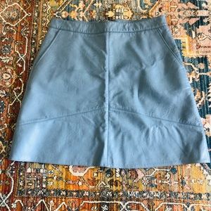 Zara Blue Leather Skirt